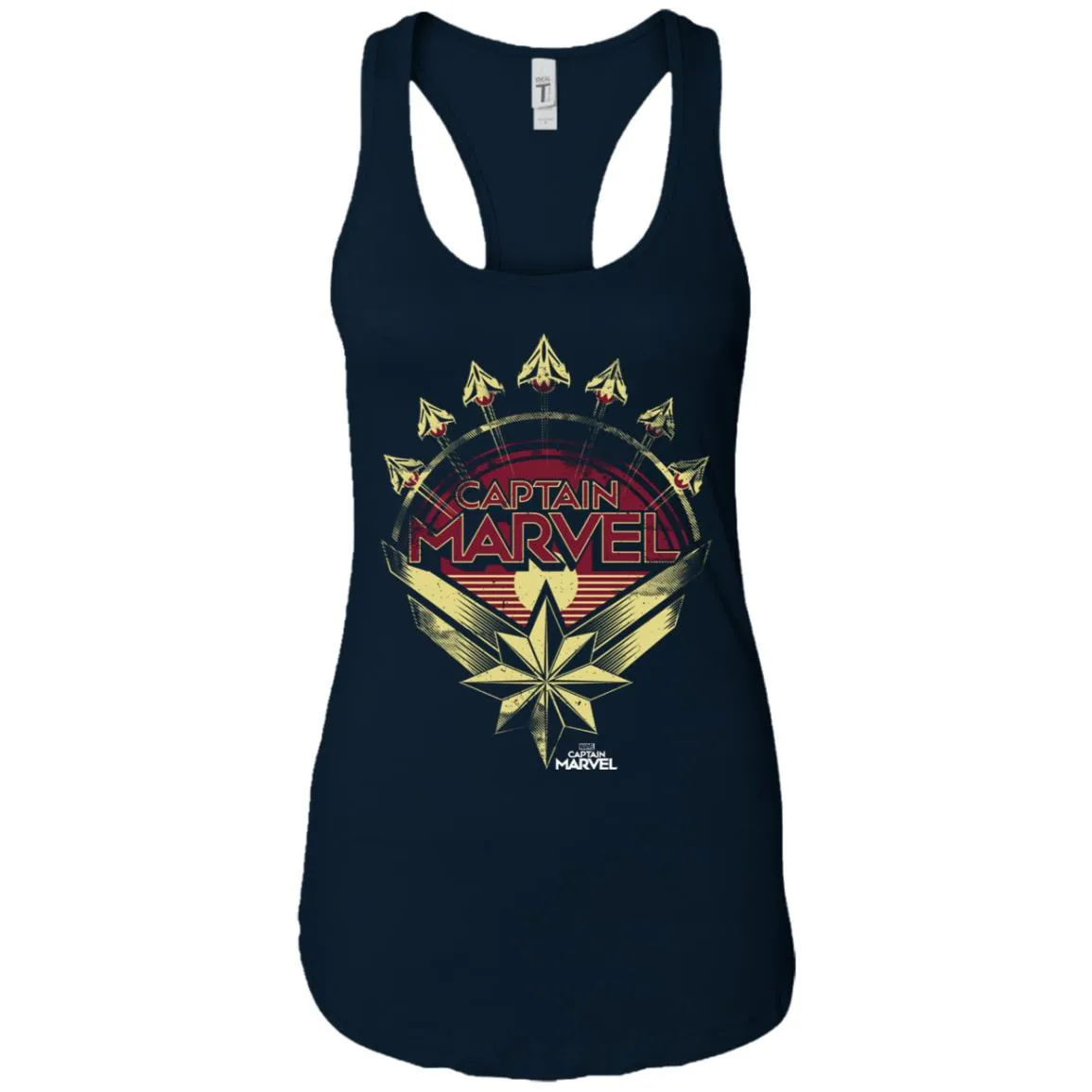 Captain Marvel Yellow Red Plane Flight Logo Women Tank Top