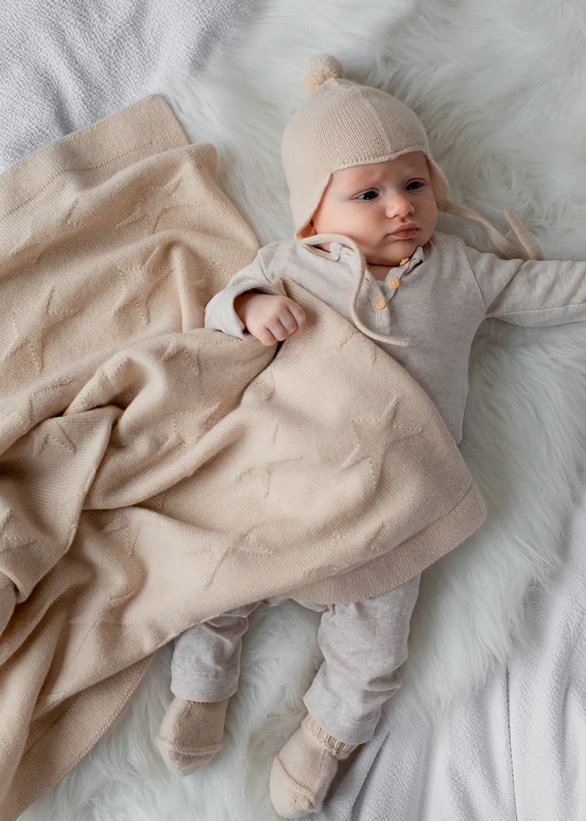 Cashmere Baby Blanket in Cream