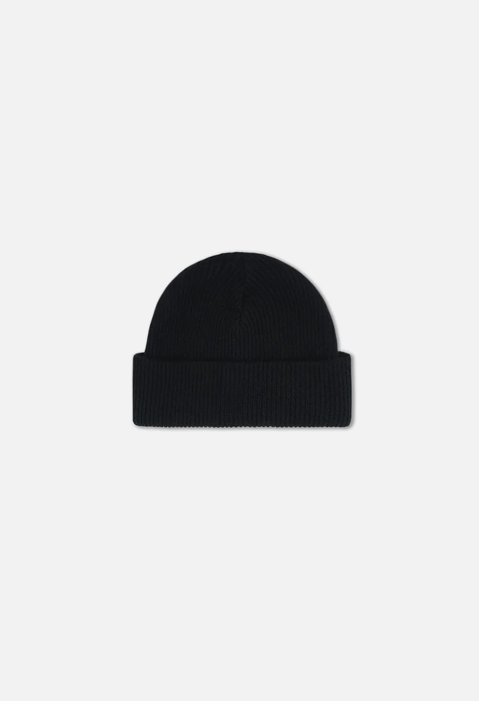 Cashmere Wool Rib Beanie / Black