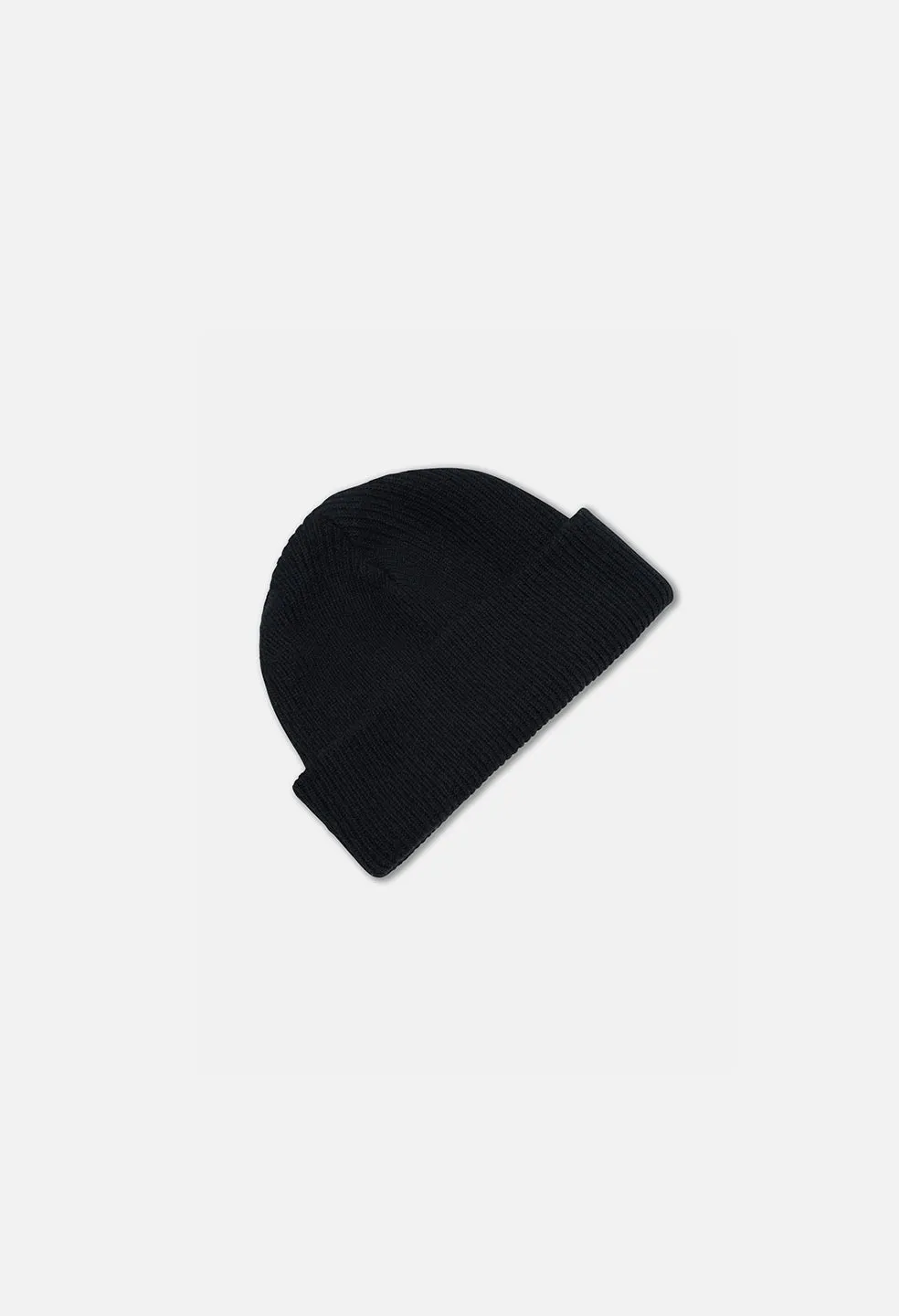 Cashmere Wool Rib Beanie / Black