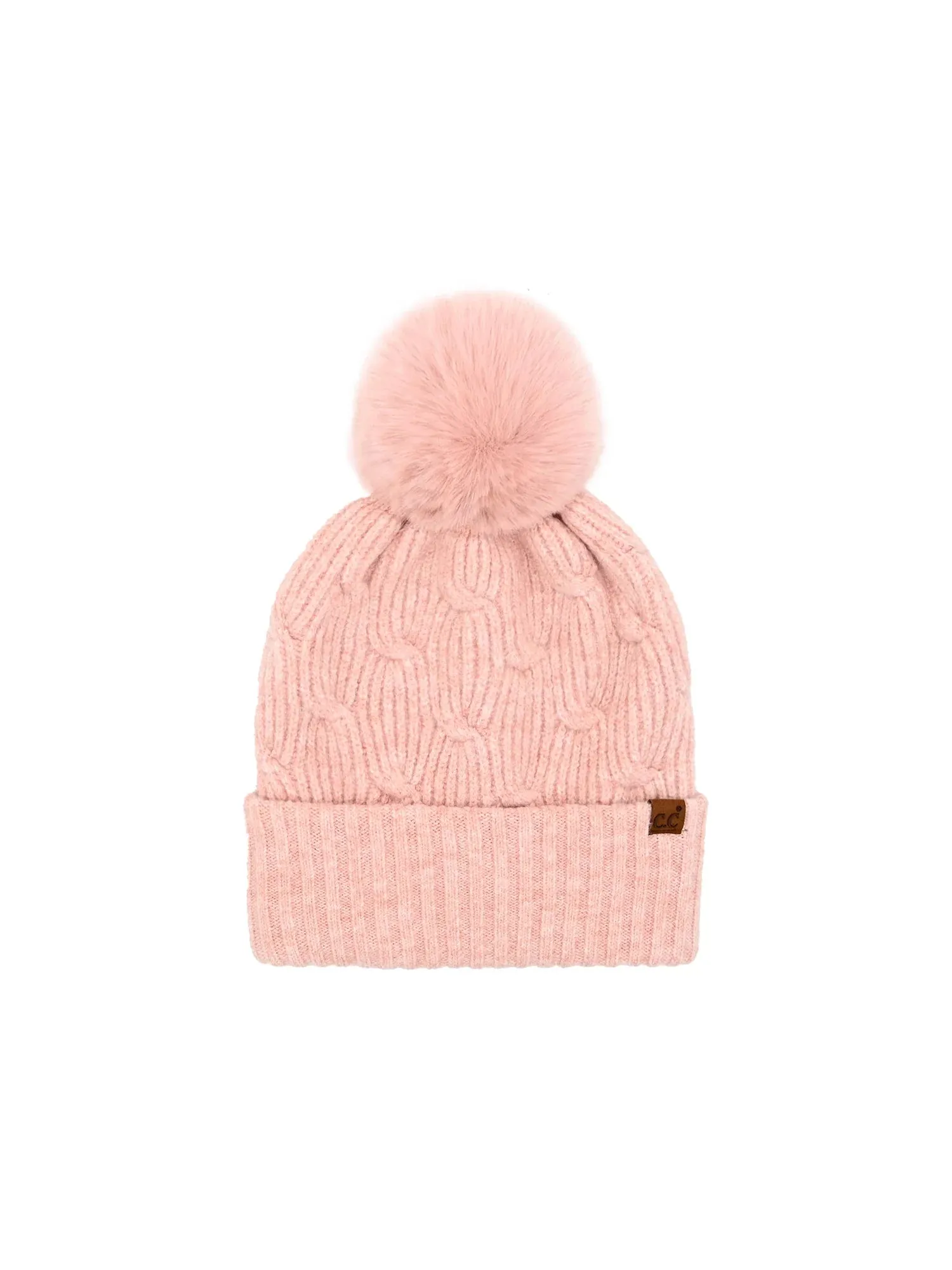 Chain Link Knitted Pom Beanie