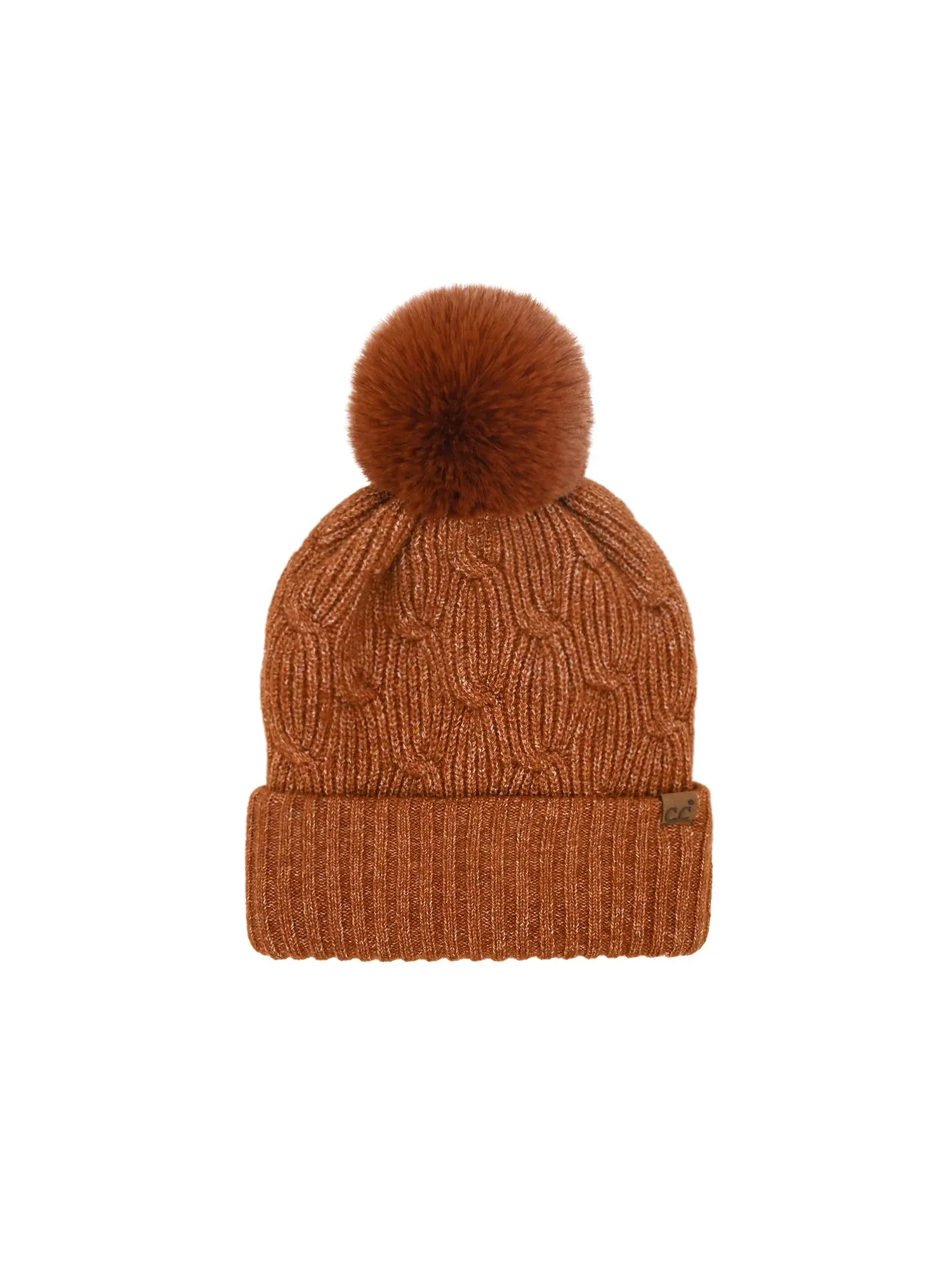 Chain Link Knitted Pom Beanie