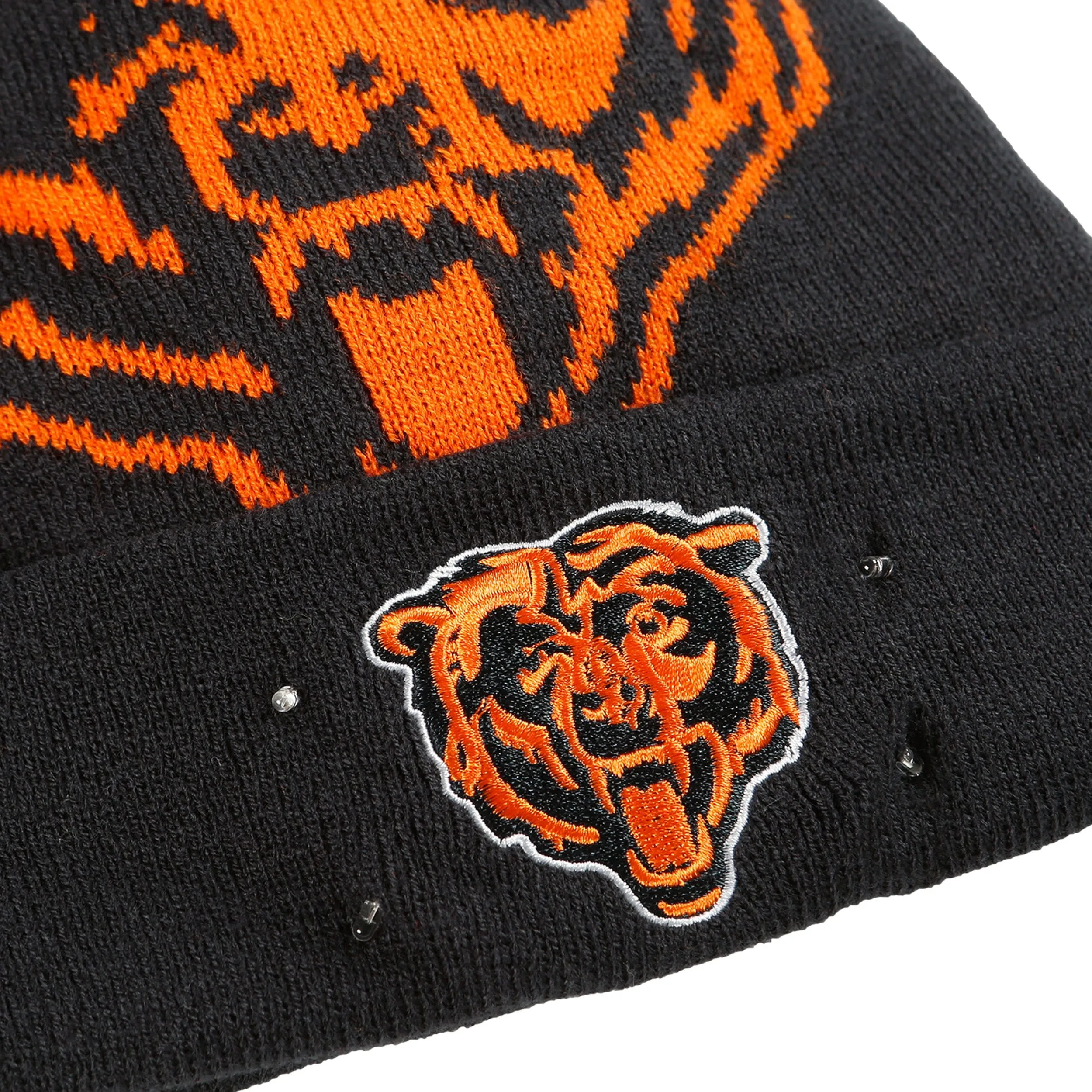 Chicago Bears NFL Cropped Logo Light Up Knit Beanie