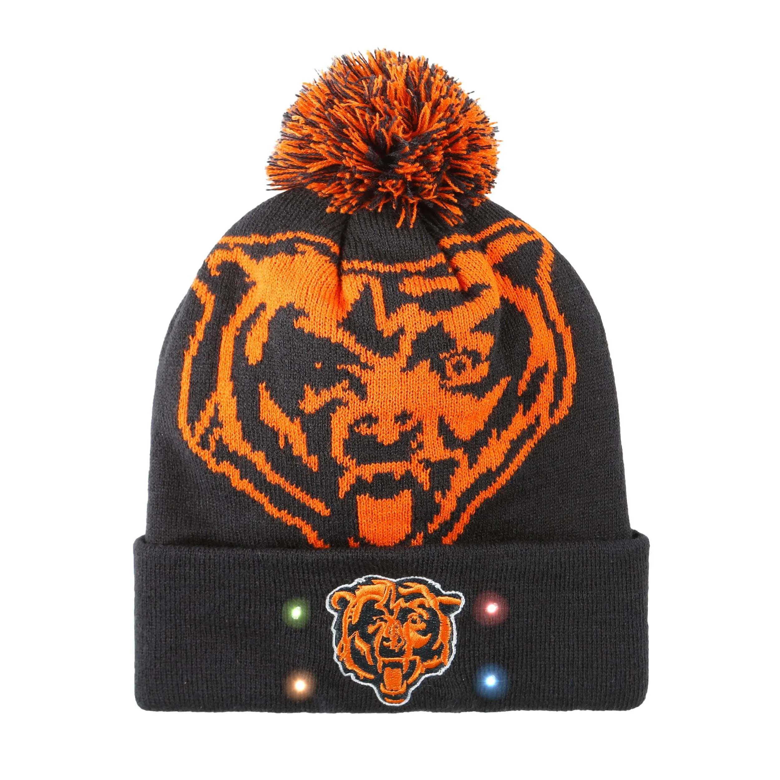 Chicago Bears NFL Cropped Logo Light Up Knit Beanie