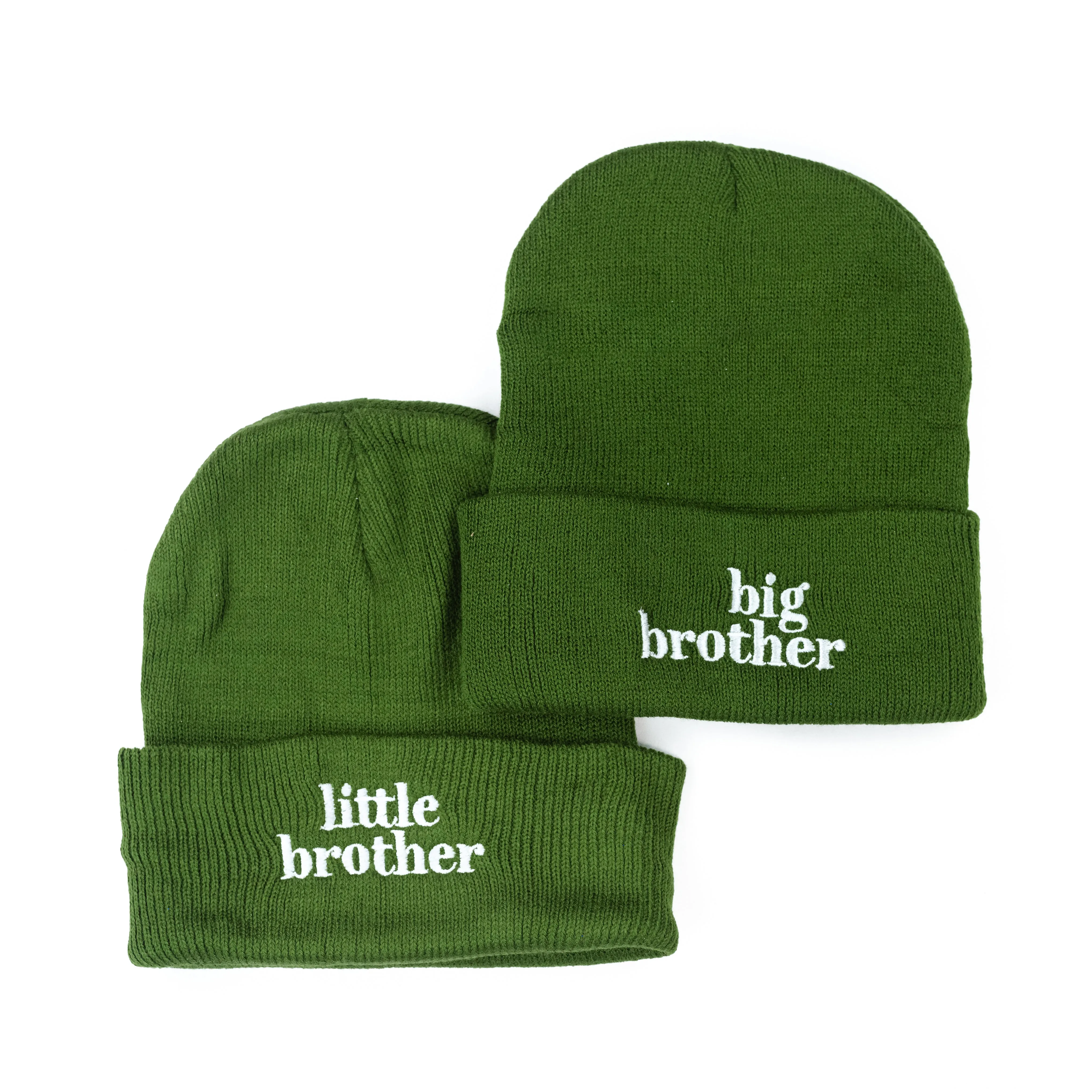 Child Beanie - Big Brother - Green w/ White