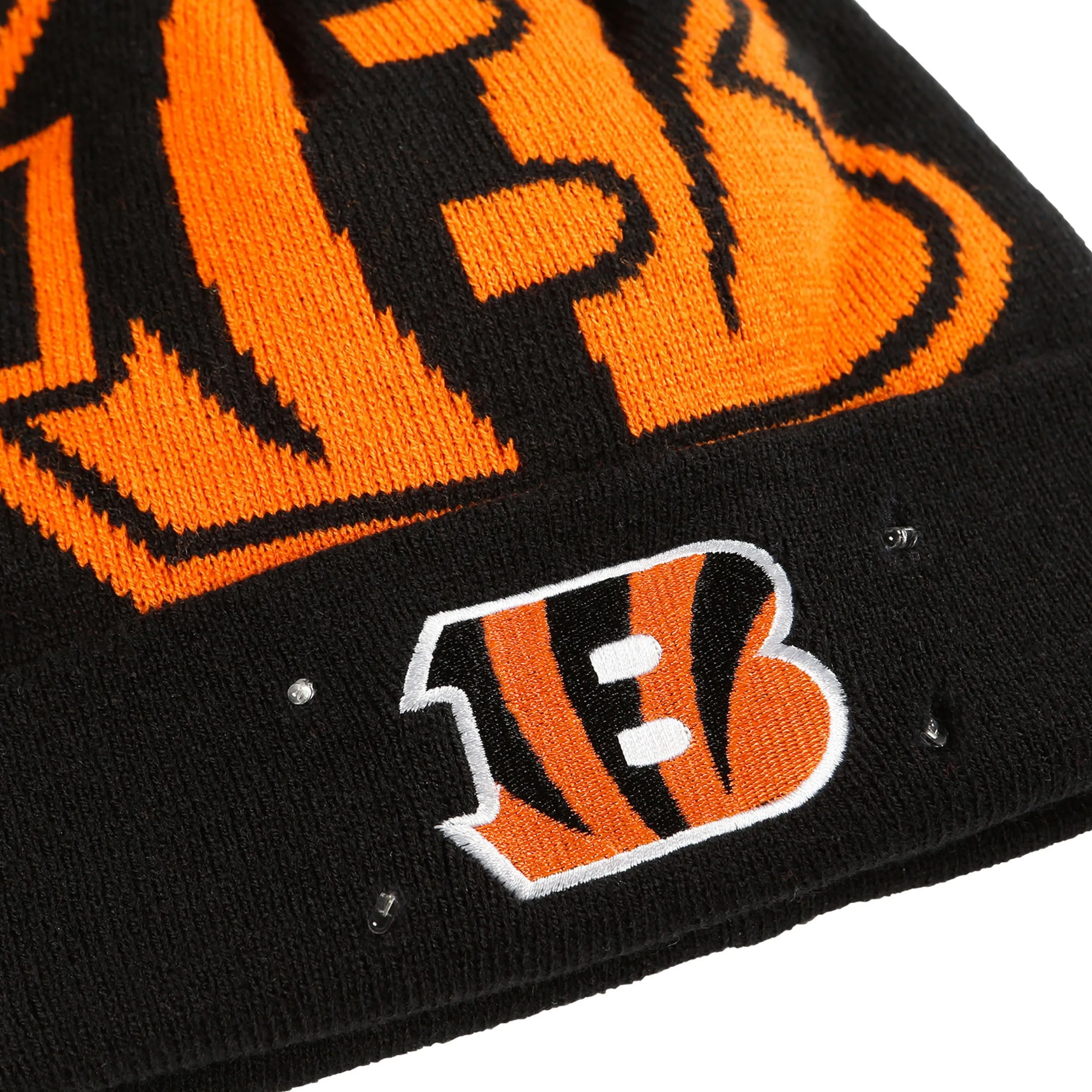 Cincinnati Bengals NFL Cropped Logo Light Up Knit Beanie