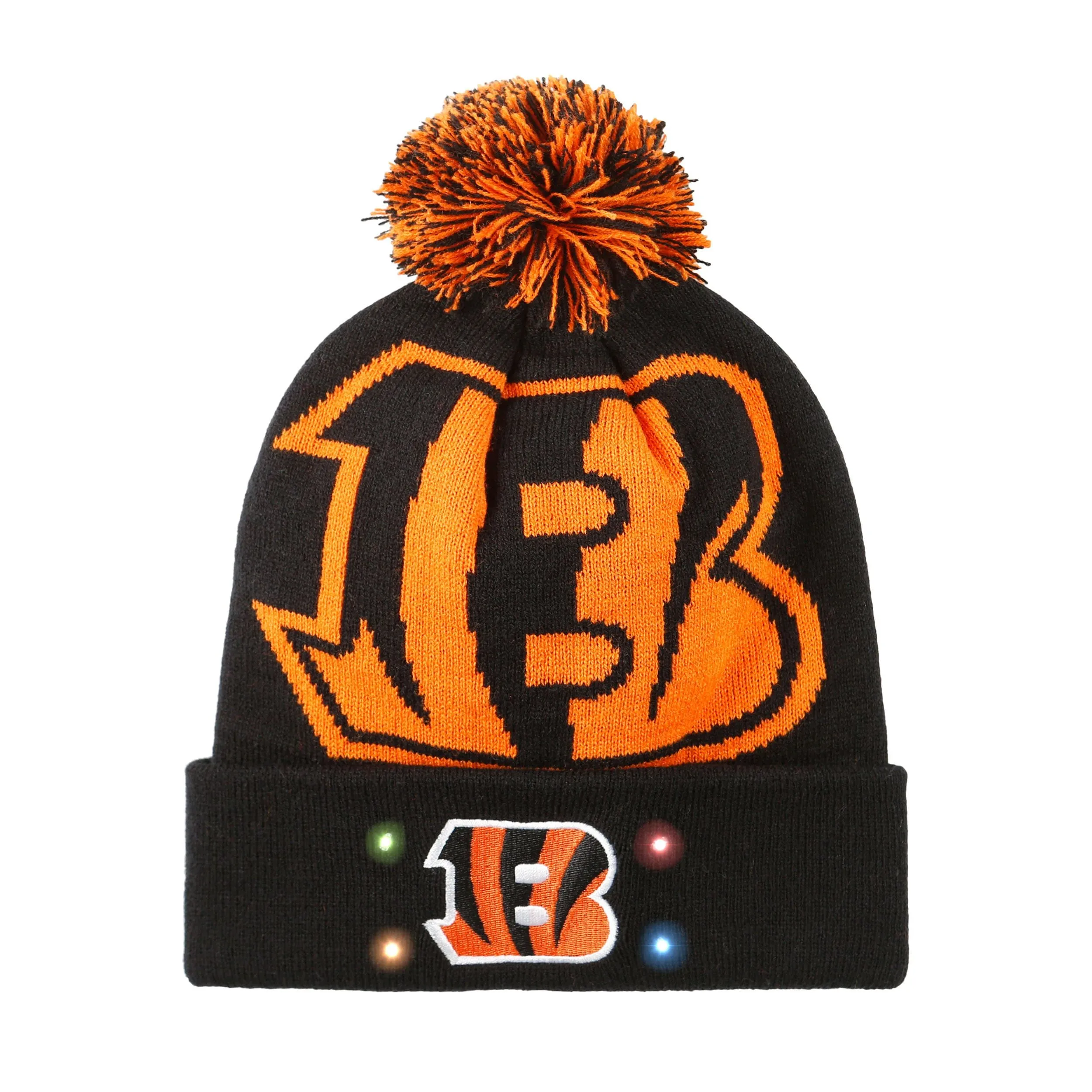 Cincinnati Bengals NFL Cropped Logo Light Up Knit Beanie