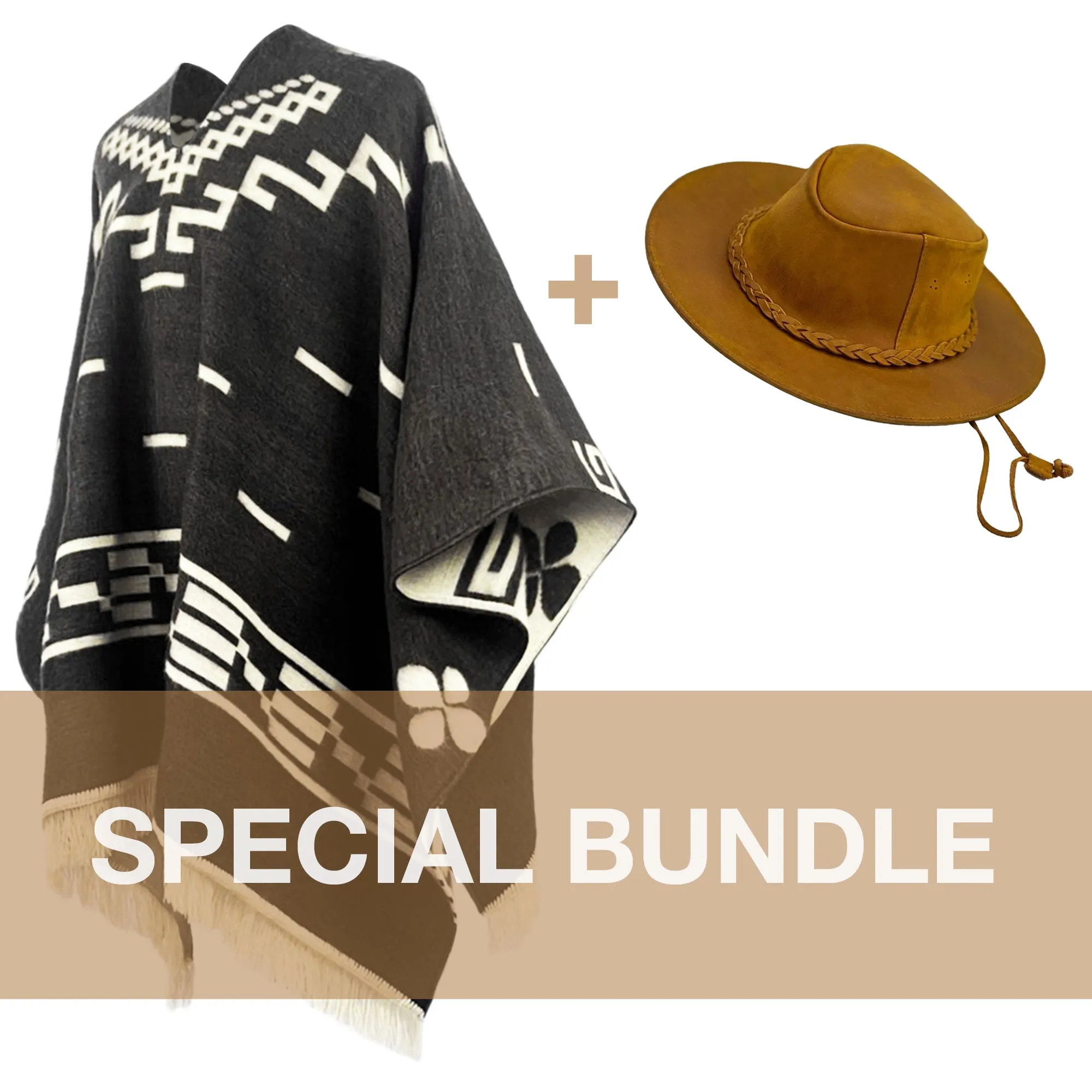 Clint Eastwood Western Cowboy bundle - buy a poncho and a hat and SAVE!