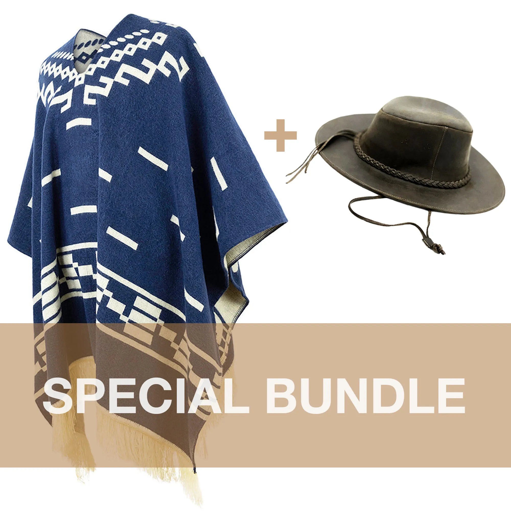 Clint Eastwood Western Cowboy bundle - buy a poncho and a hat and SAVE!