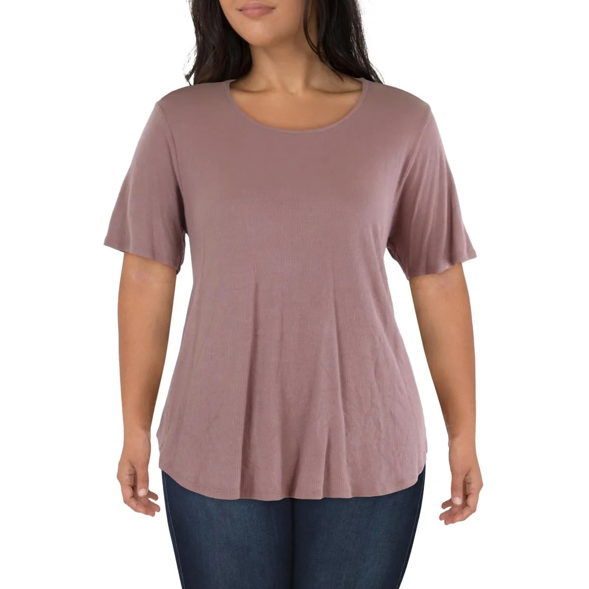 Coin 1804 Womens Plus Textured Round Neck Thermal Top