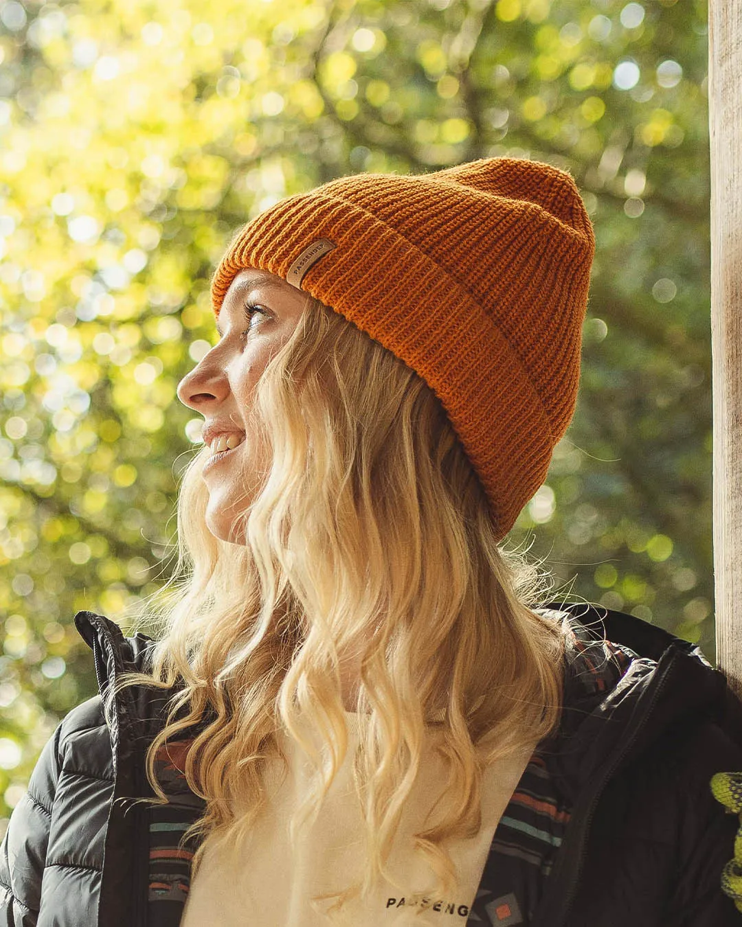 Compass Recycled Acrylic Beanie - Sunrise Orange