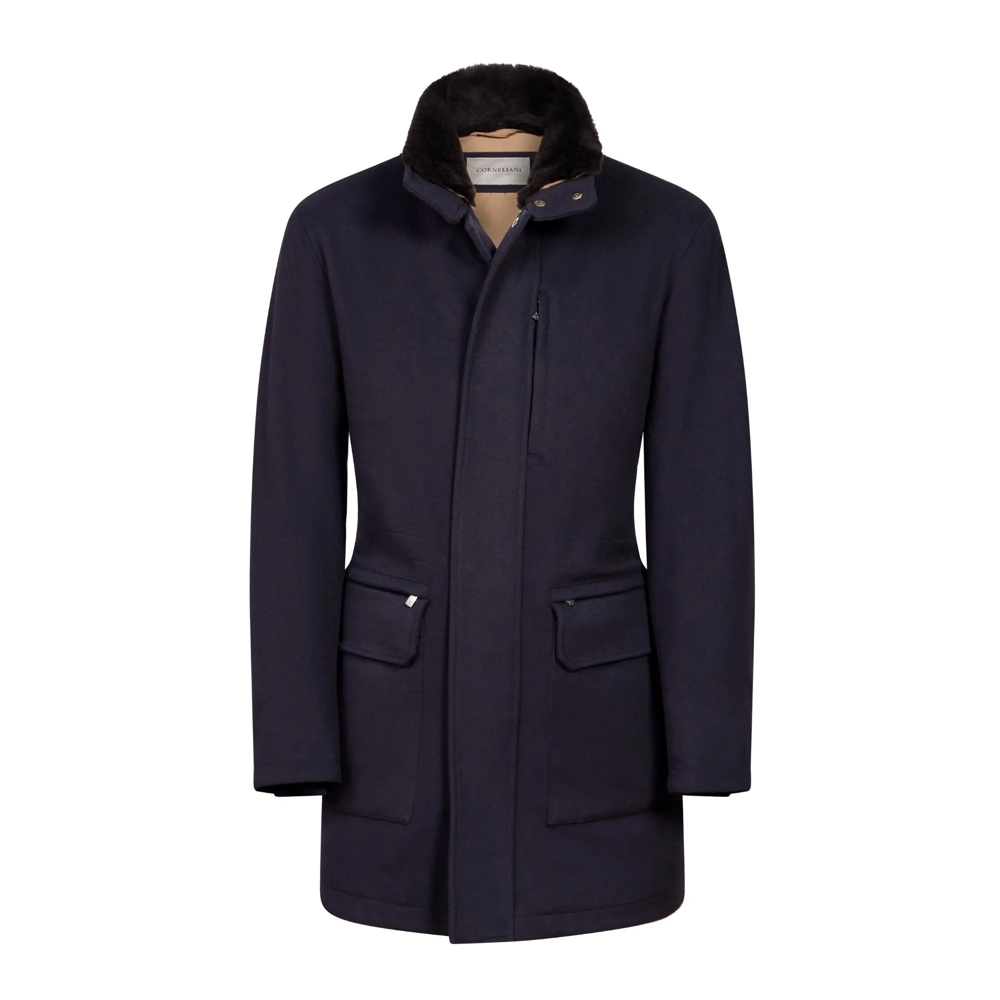 CORNELIANI Wool Caban Coat NAVY REG