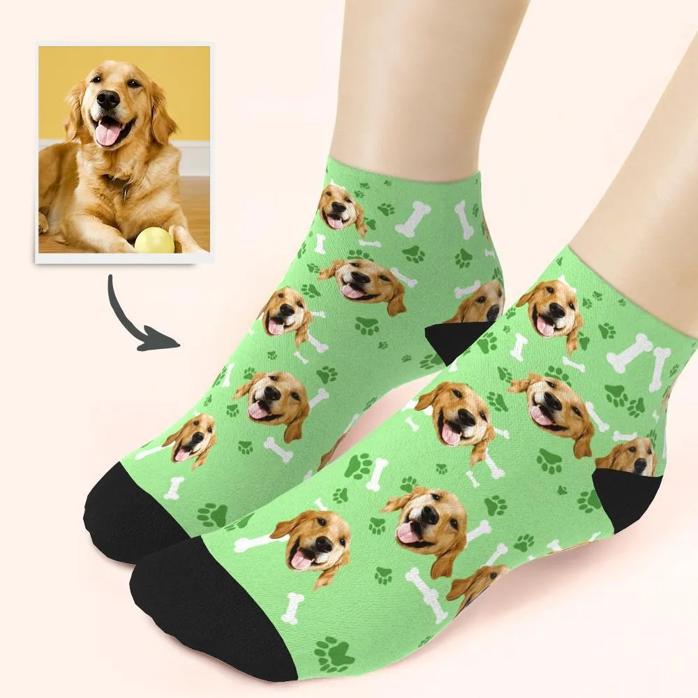 Custom Dog And Face On Quarter Length Socks