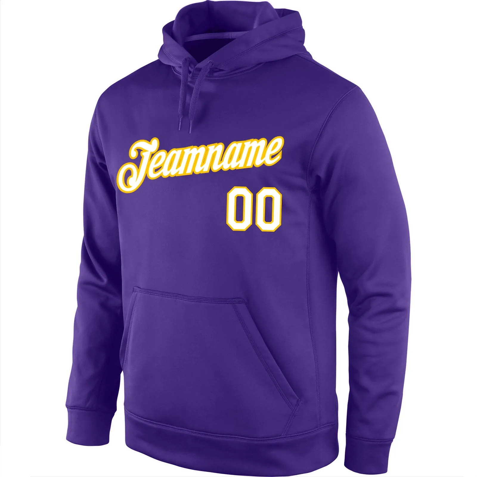 Custom Stitched Purple White-Gold Sports Pullover Sweatshirt Hoodie