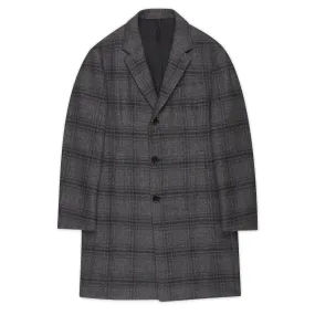 D'AVENZA Handmade Gray Plaid Wool Flannel Unlined Coat EU 50 NEW US 40