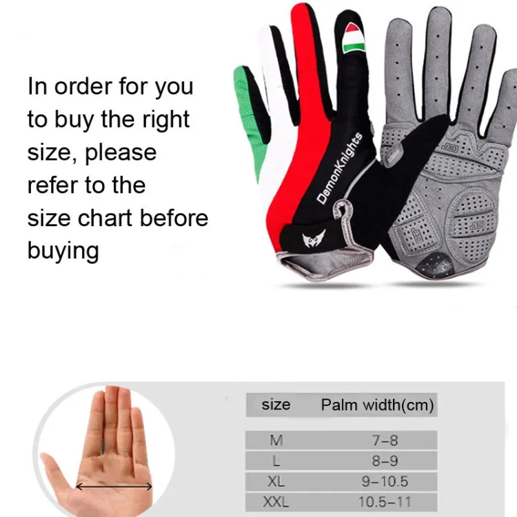 DemonKnights Cycling Gloves Full Finger Bicycle Gloves Outdoor Sports Equipment, Size: L(Azzurri)