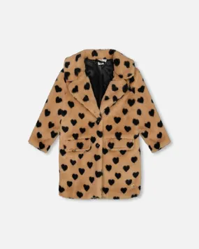 Deux par Deux Printed Fur Coat