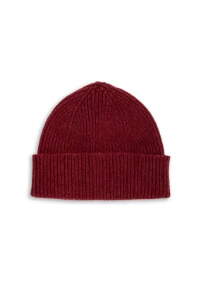 Donegal Virgin Wool Beanie - Cherry Red