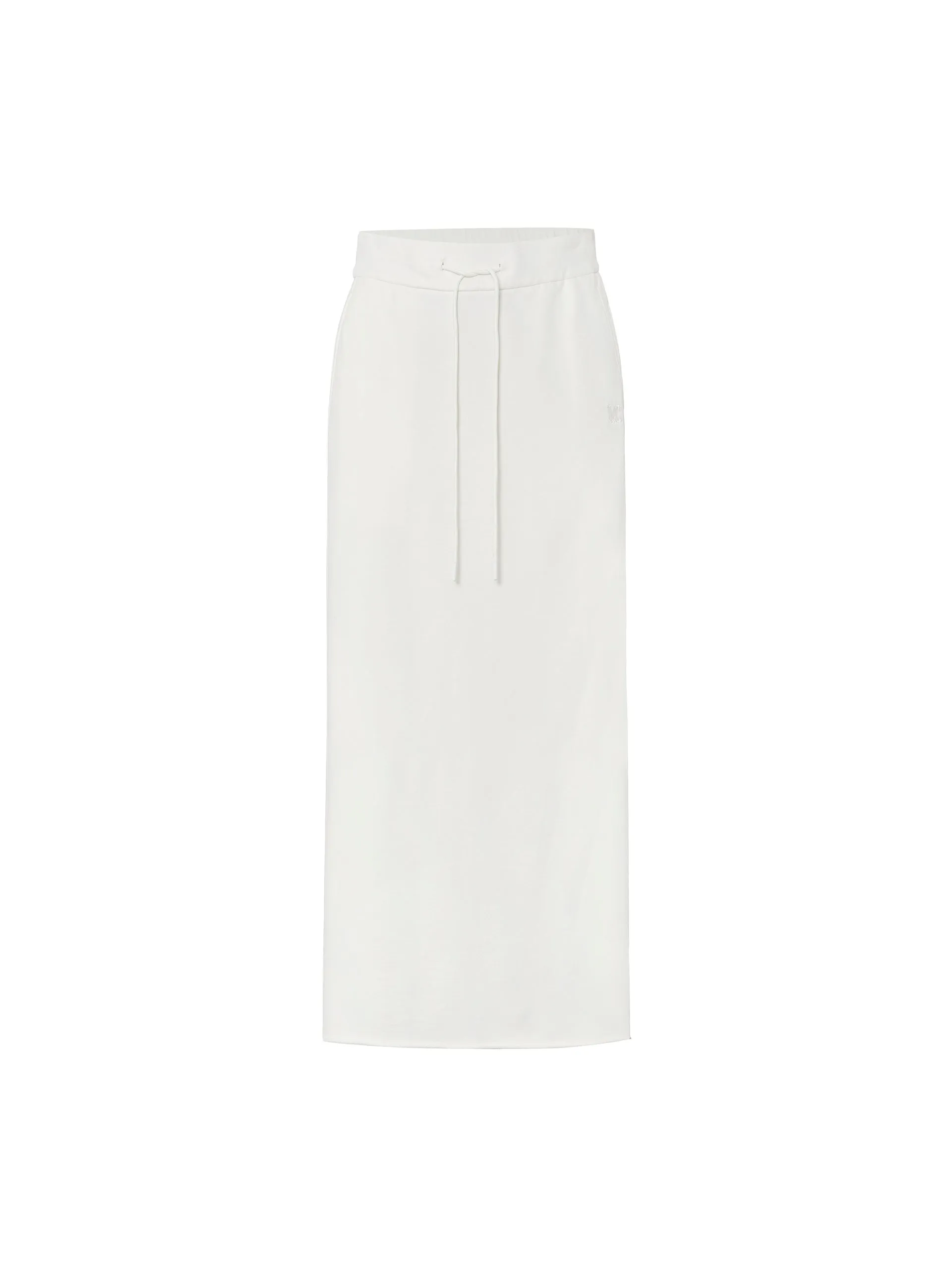 Drawstring Back Slit Maxi Skirt