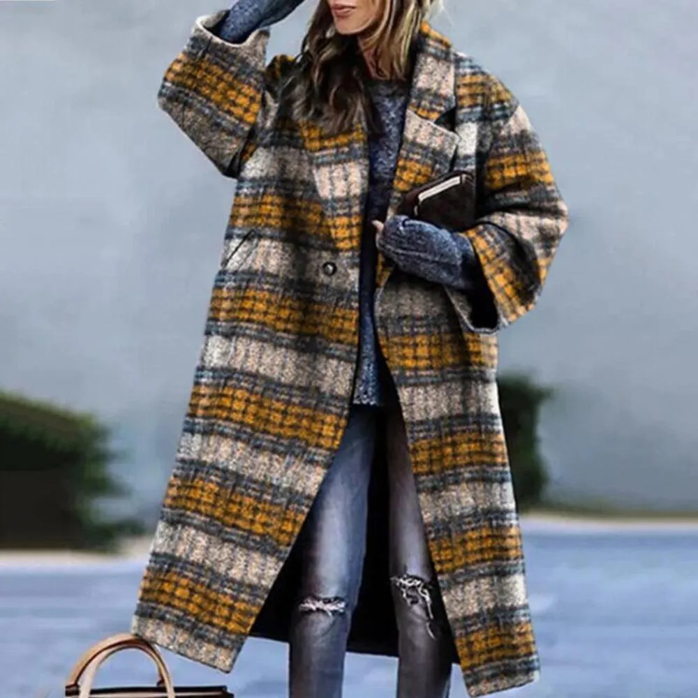 Elegant Outwear Single Button Coat Loose Wool Cardigan