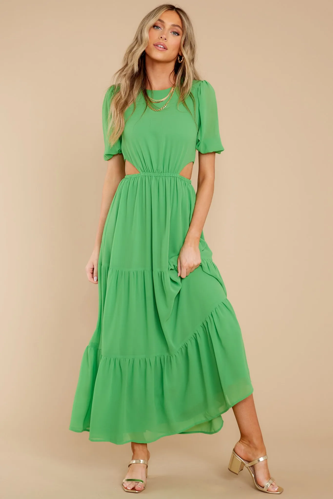 Enjoy The Sunshine Green Maxi Dress