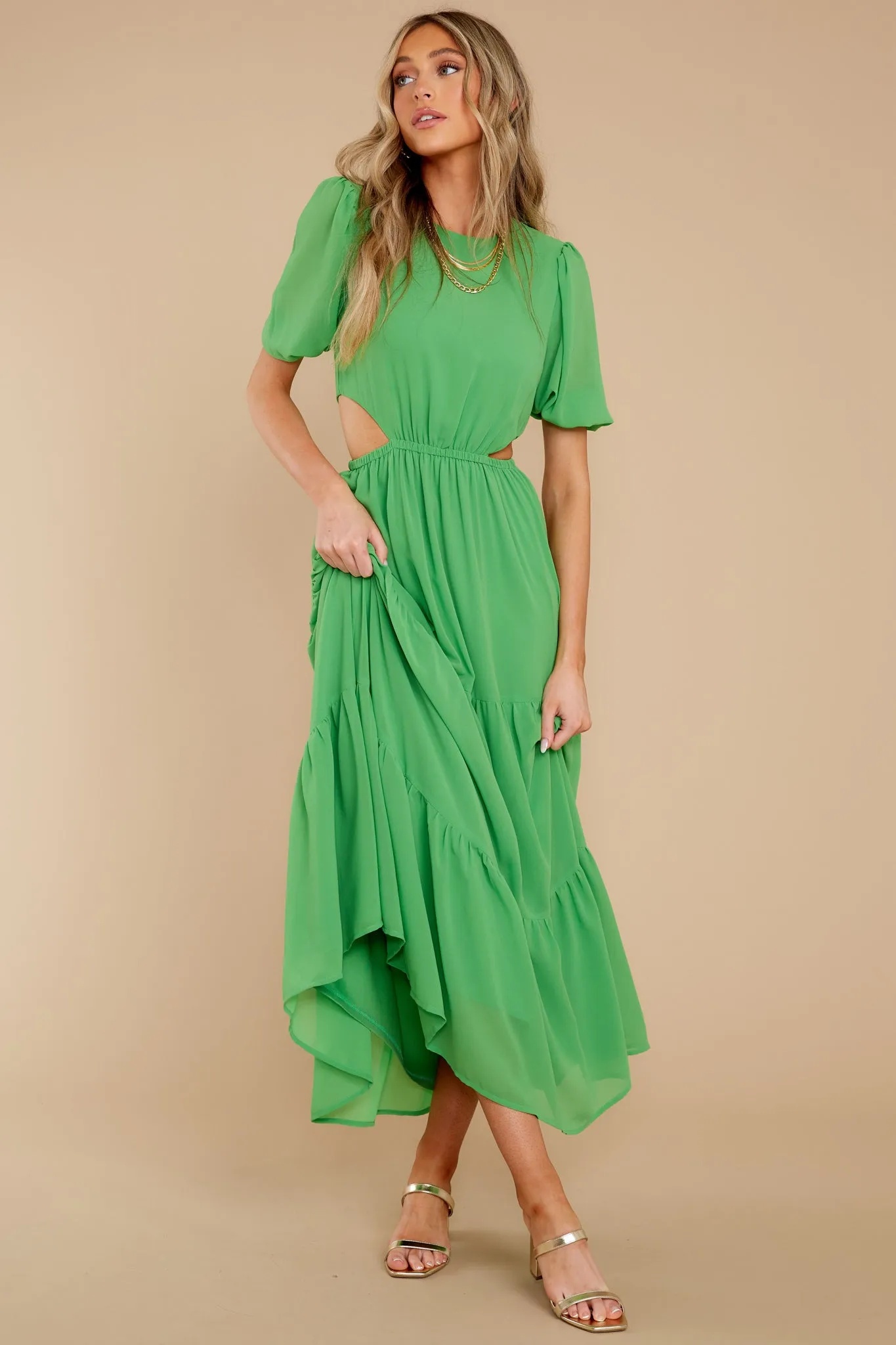 Enjoy The Sunshine Green Maxi Dress