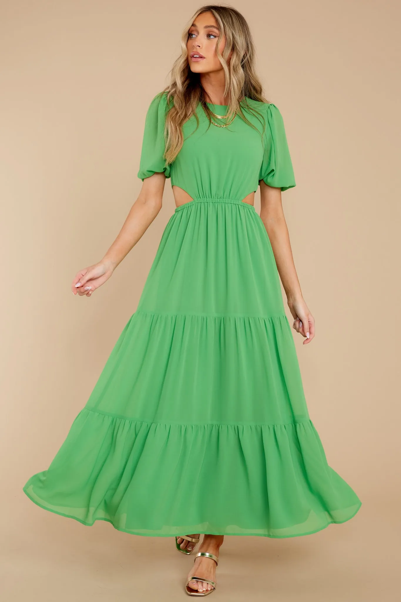 Enjoy The Sunshine Green Maxi Dress