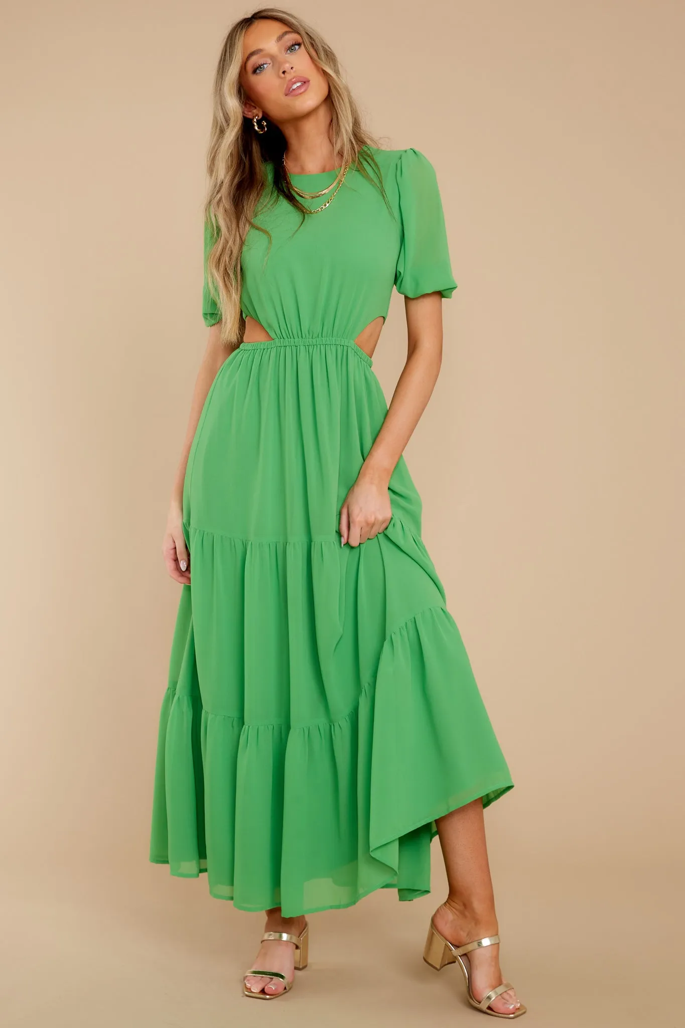 Enjoy The Sunshine Green Maxi Dress