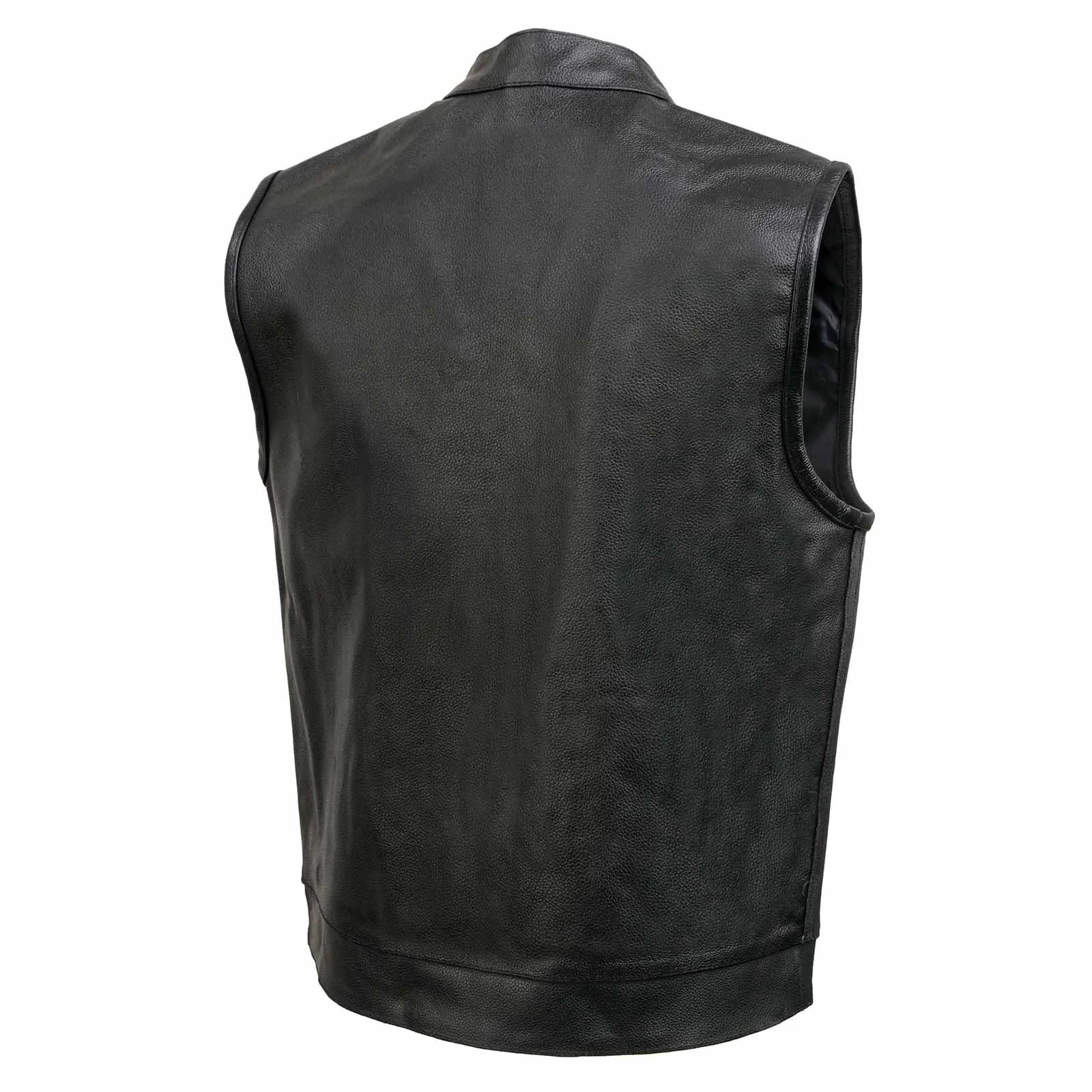 Event Leather ELM3910 Black Motorcycle Leather Vest for Men w/ Dual