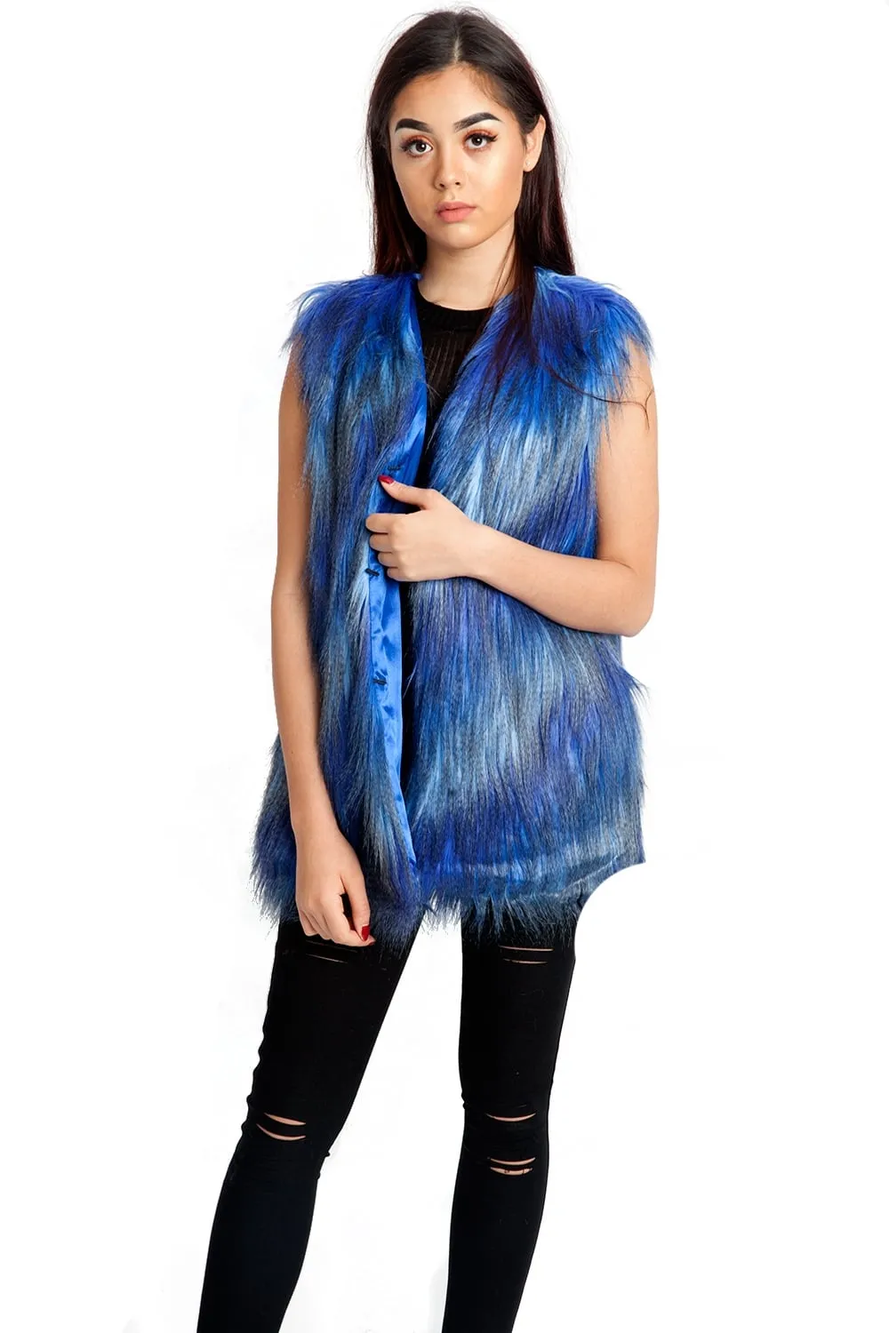 Faux Fur Shaggy Patch Gilet