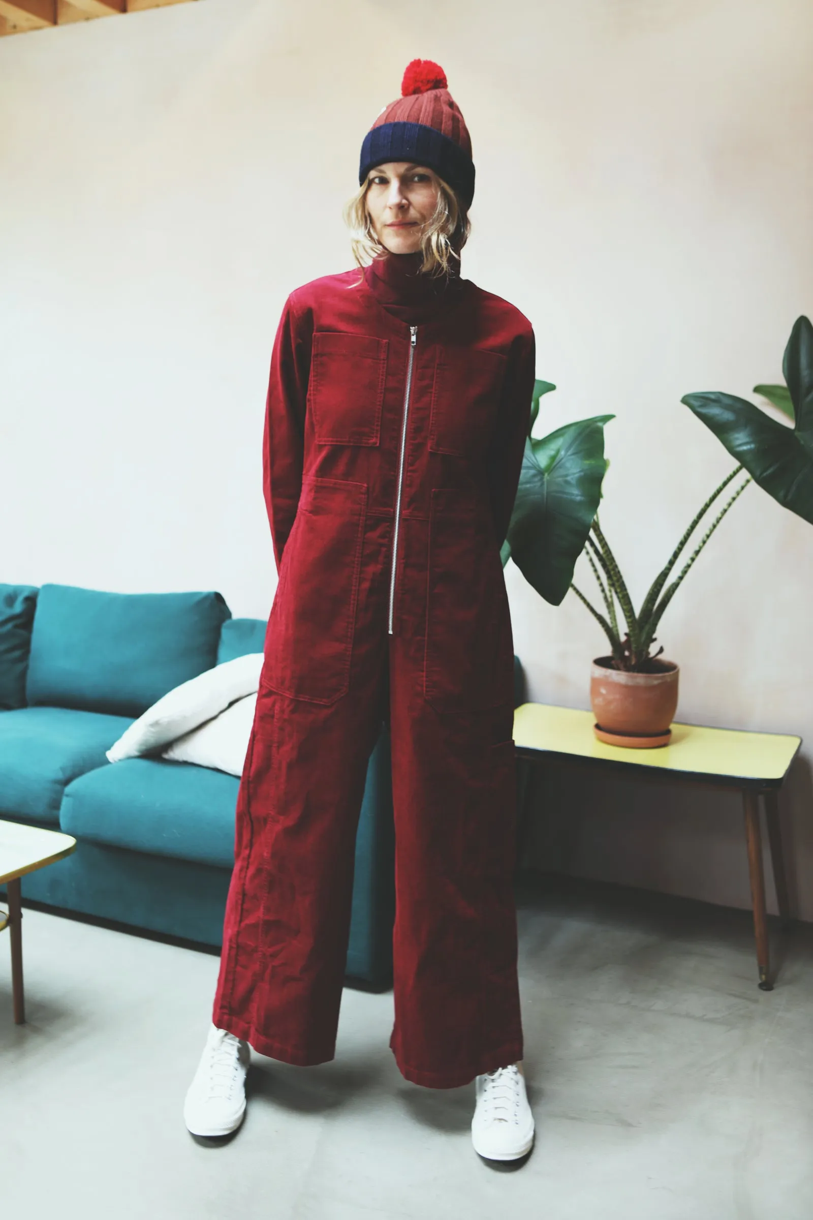 Felix Boilersuit Burgundy Corduroy