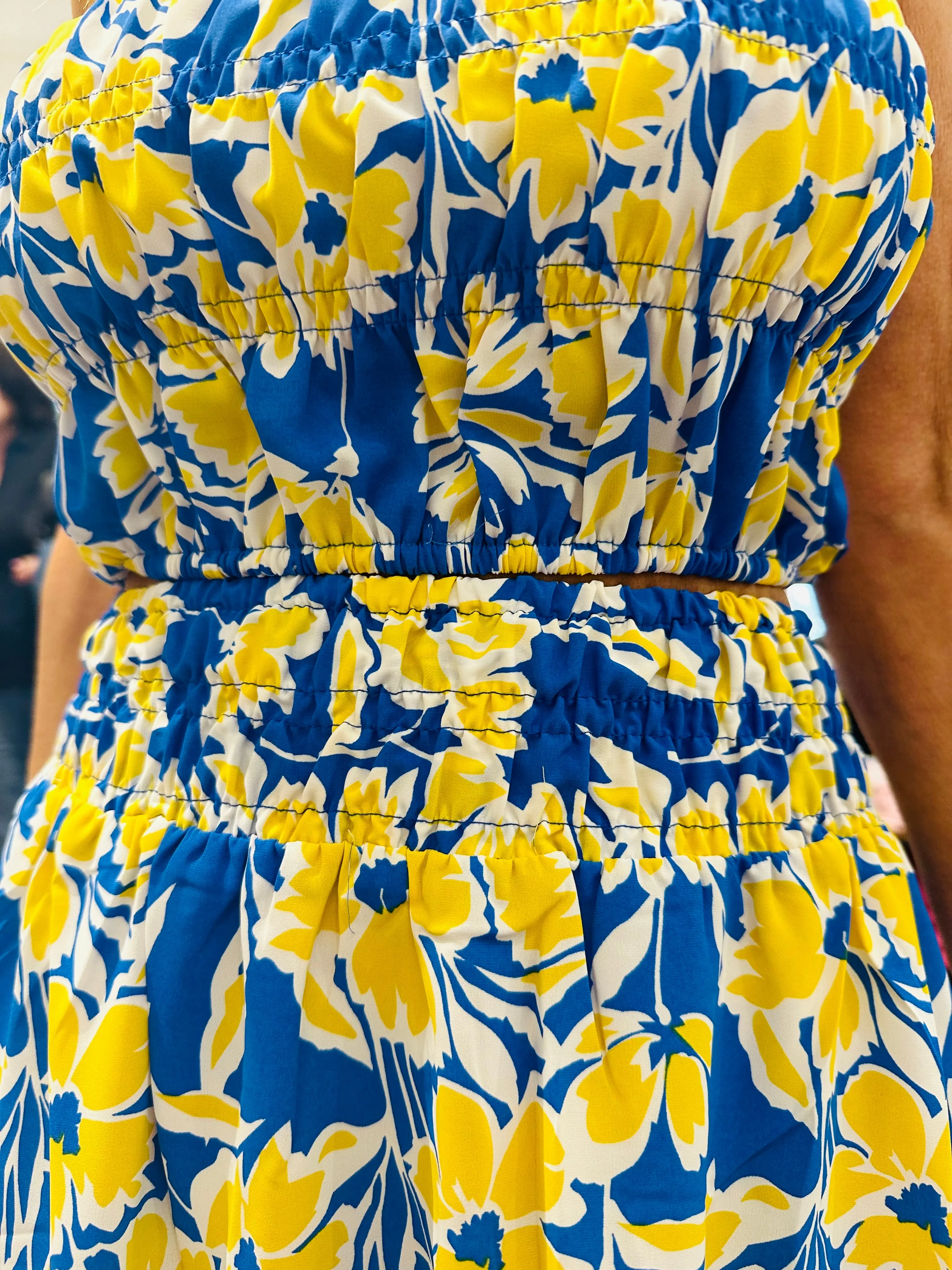 Floral Smocked Midi Skirt