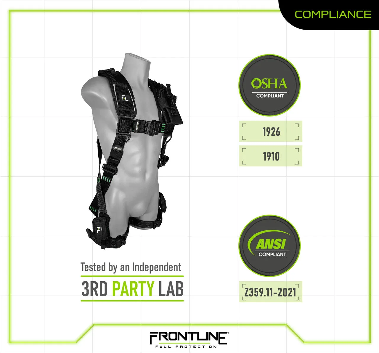 Frontline 250VTB Elite Vest Style Harness with Aluminum Hardware and Suspension Trauma Straps XL/2XL