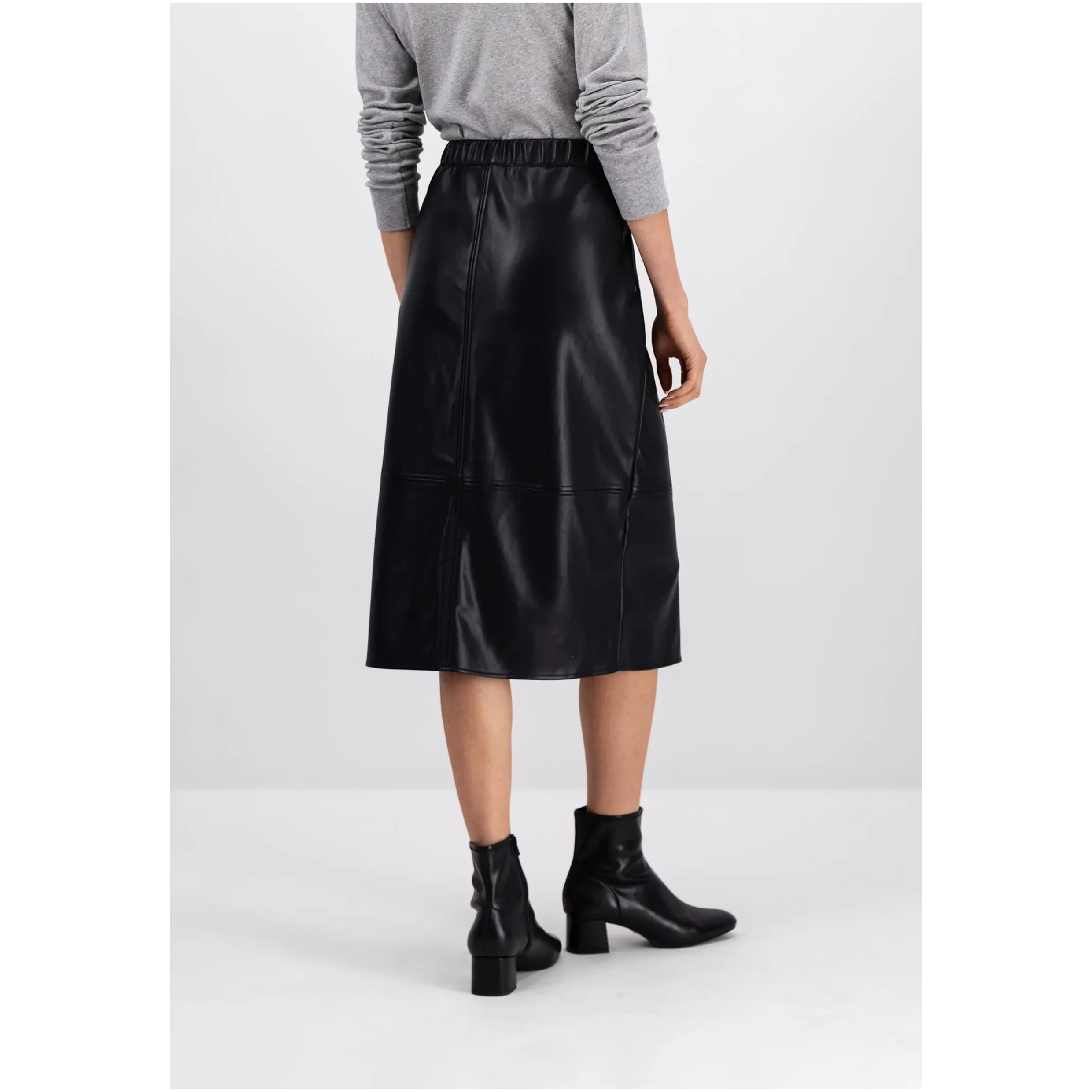 Fynch-Hatton Leather Optic Skirt In Black 3001