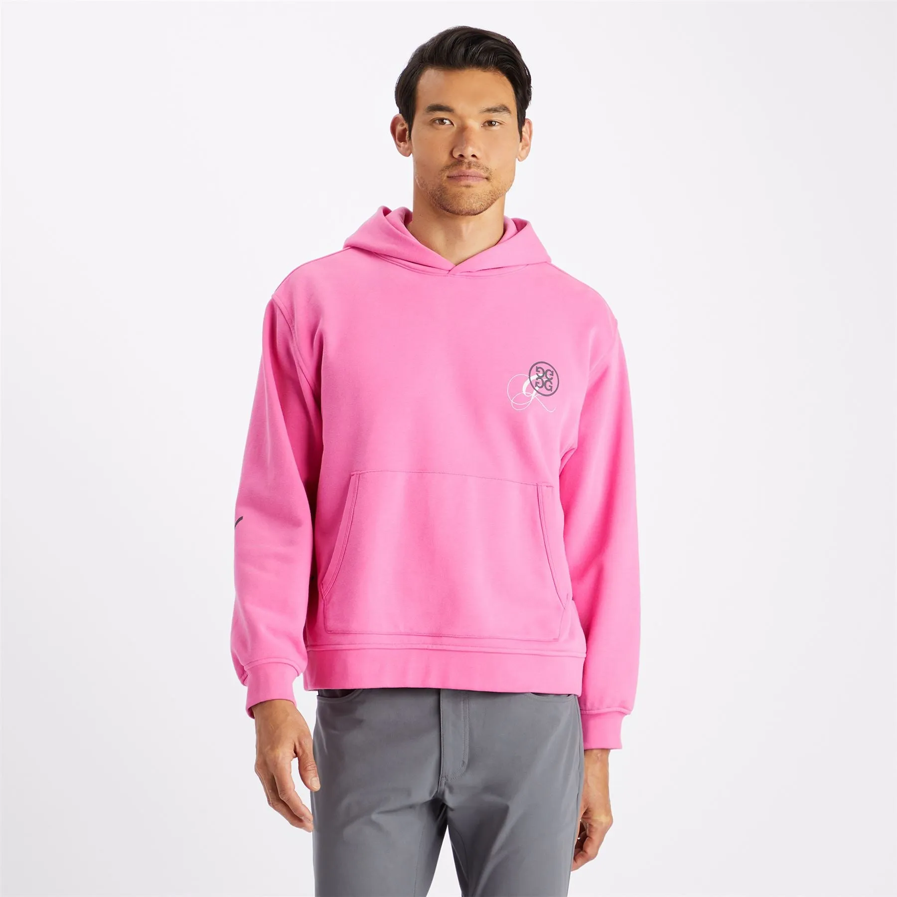 G04 Unisex Oversized French Terry Hoodie Day Glo Pink - AW23