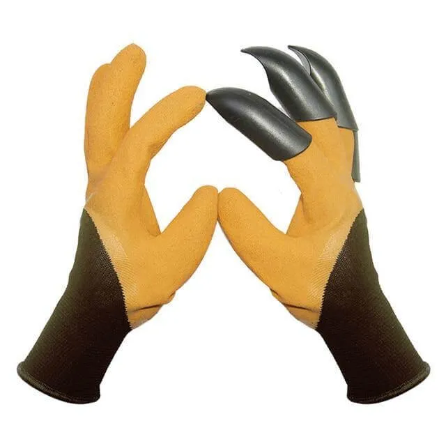 Garden Rubber Gloves with Fingertips Claws