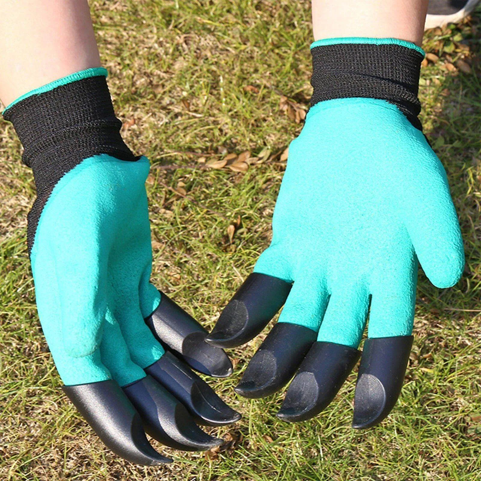 Garden Rubber Gloves with Fingertips Claws