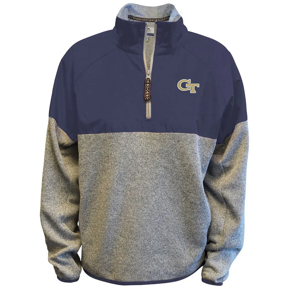 Georgia Tech Yellow Jackets Sweater Colorblock 1/4 Zip Jacket