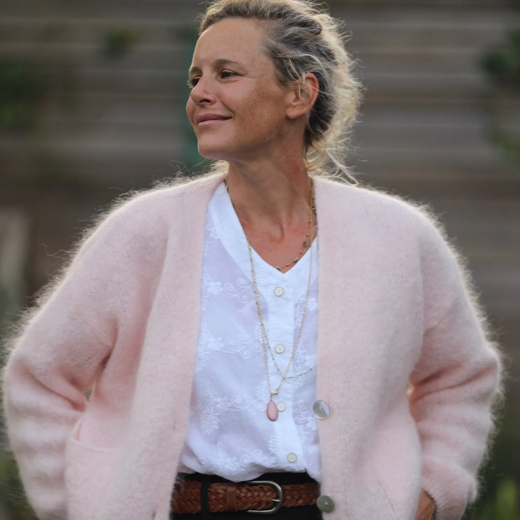 Gilet Eve rose poudré