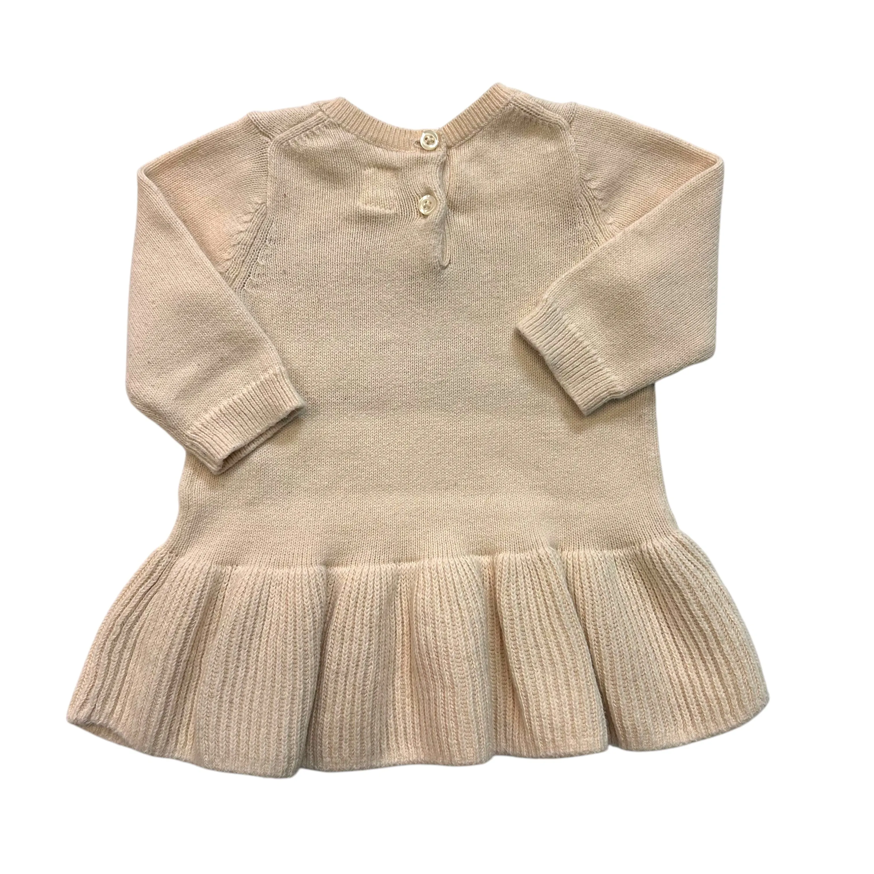 Girls Gap Size 3-6 Months Ivory Knit Sweater Dress