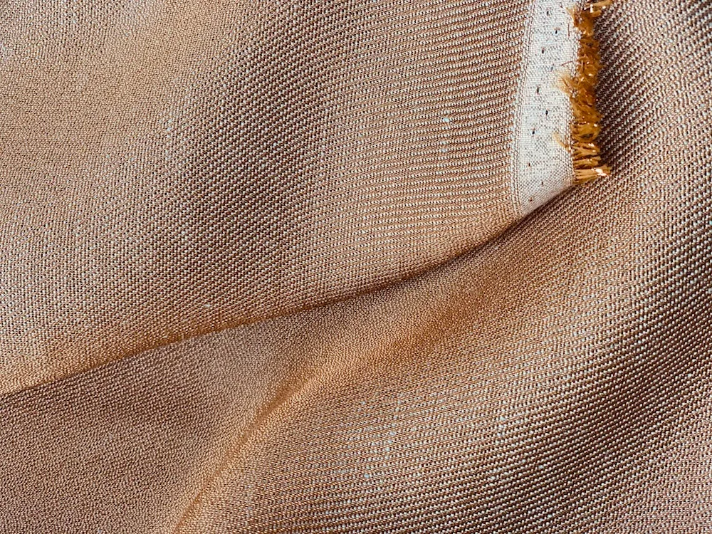 Gleaming Metallic Copper Linen Twill (Made in Belgium)