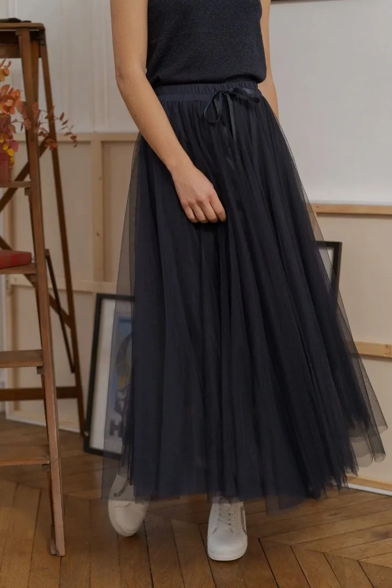 Grace Tulle Skirt | Navy