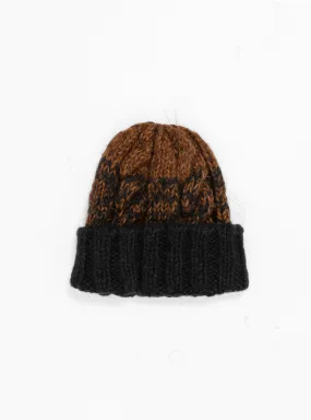 Hand Knit Fisherman Beanie Black & Brown