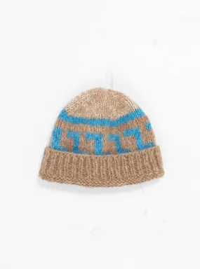 Hand Knit Pattern Beanie Mocha