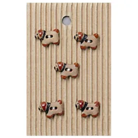 Handmade Buttons Dogs - Set of 5 (L540)