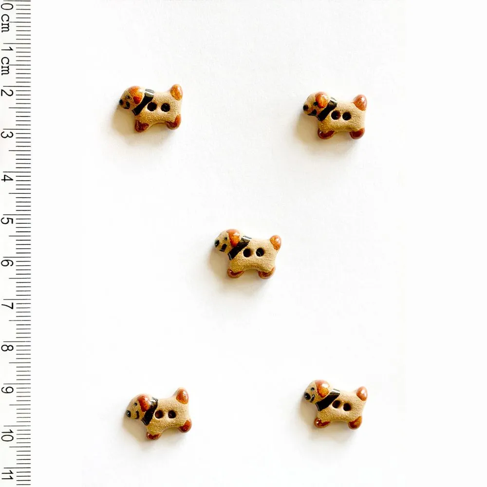 Handmade Buttons Dogs - Set of 5 (L540)