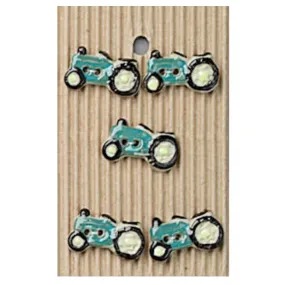 Handmade Buttons Tractors - Set of 5 (L131)