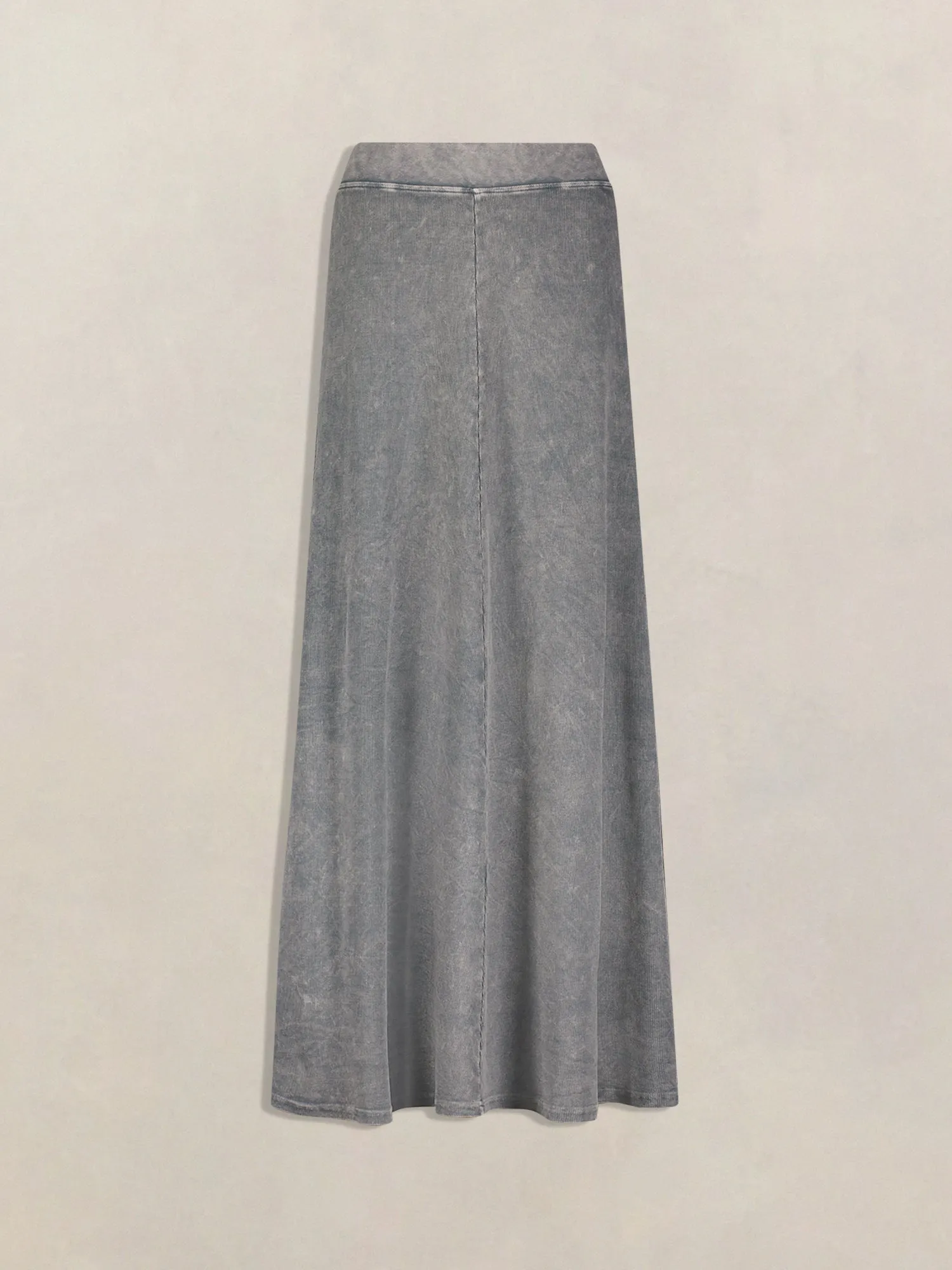 Hard Tail Ribbed Panel Maxi Skirt CS-128