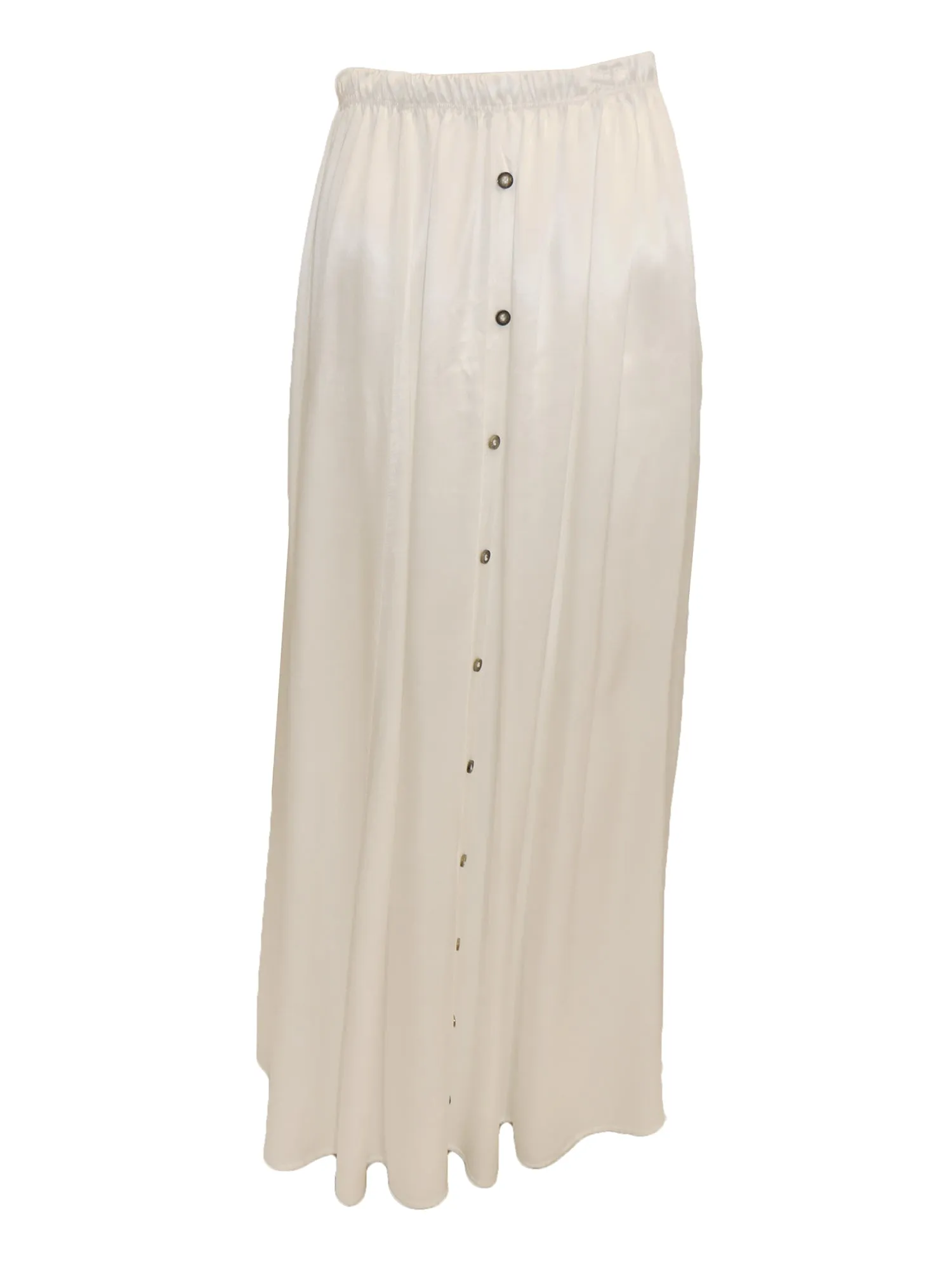 Hard Tail Satin Button Front Maxi Skirt (Style: SAT-35)