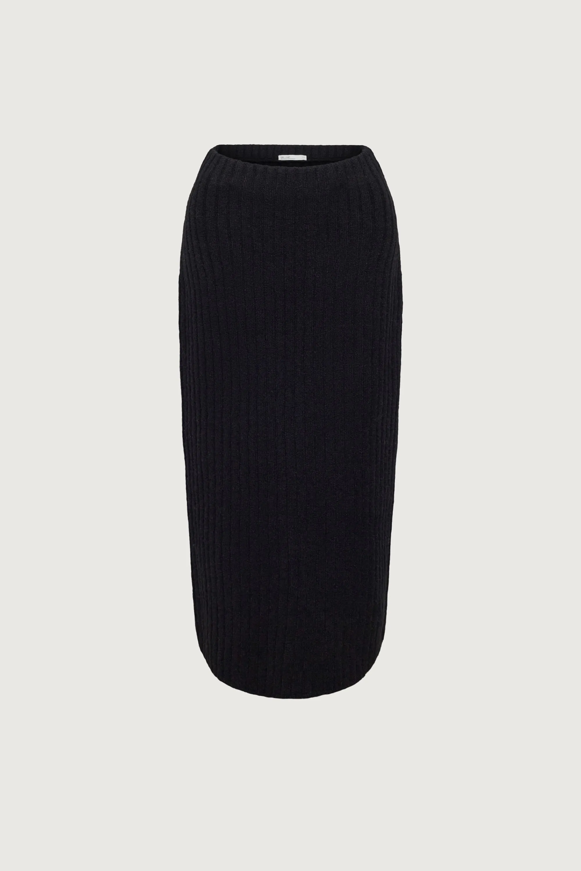 HIGH-RISE RIBBED KNIT MIDI SKIRT